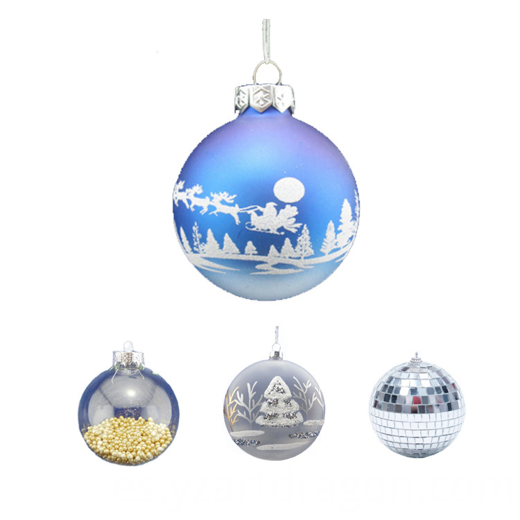 Productos promocionales Patrón personalizado DIY Árbol de Navidad Decoración Bolas de adorno colgante de vidrio